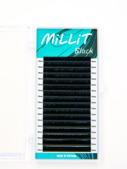 Черные ресницы Millit - MIX D 0.10 7-14мм 16 линий Черные ресницы Millit - MIX D 0.10 7-14мм 16 линий